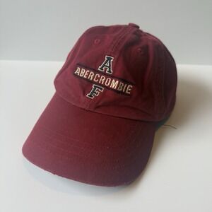Vintage Abercrombie & Fitch Hat Fitted Baseball Cap Y2K Red Distressed XS